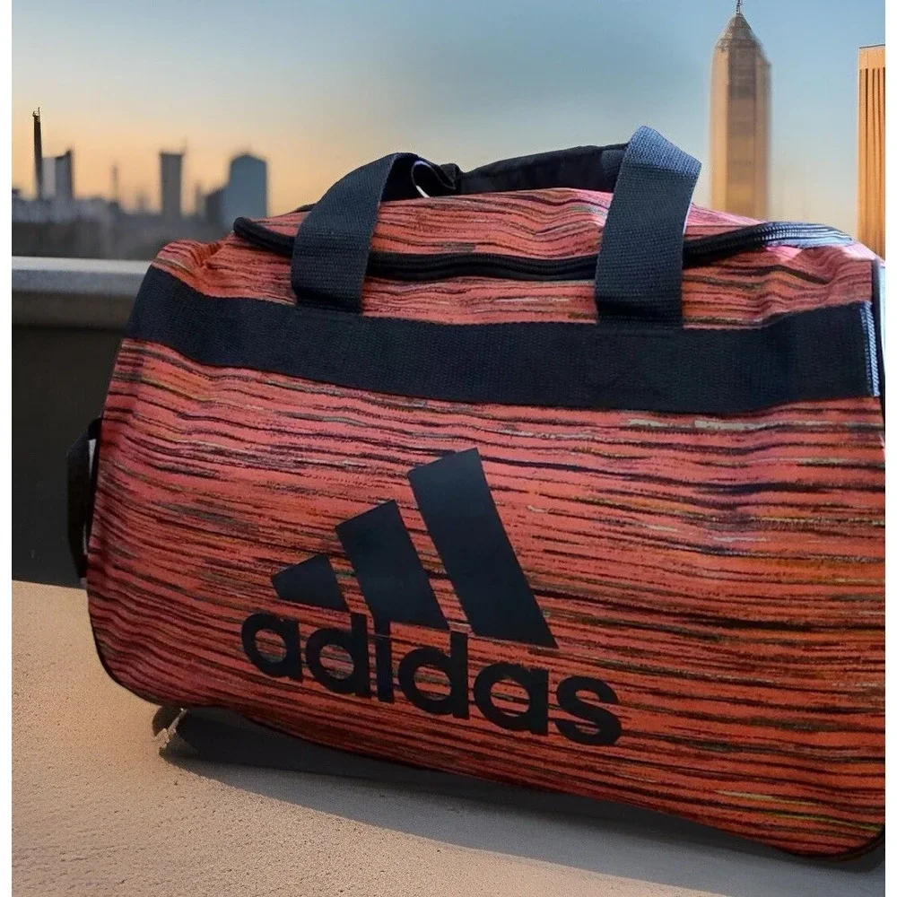Adidas Diablo Small Duffel Bag Multi-Color Peach Pink, Black, Yellow, Aquamarine
